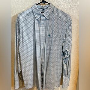 ARIAT - Men’s Long Sleeve - Stretch Button DownSize: M. Blue/Dark Blue